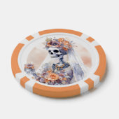 Jeton de poker squelette d'Halloween effrayant (Simple)