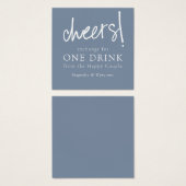 Jetons de boisson Dusty Blue Mariage (Devant & derrière)