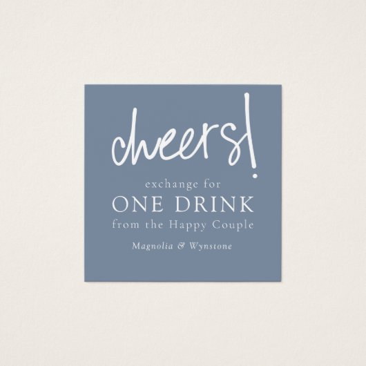 Jetons de boisson Dusty Blue Mariage (Devant)