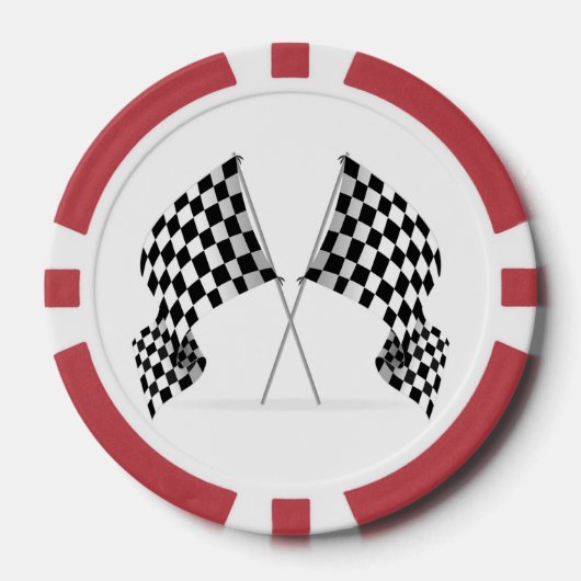 Jetons de poker à motif de drapeau à damier (Recto)