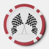 Jetons de poker à motif de drapeau à damier (Verso)
