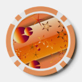 Jetons de poker avec motif abstrait orange (Verso)