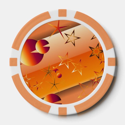 Jetons de poker avec motif abstrait orange (Recto)