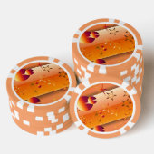 Jetons de poker avec motif abstrait orange (Empiler)