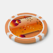 Jetons de poker avec motif abstrait orange (Simple)