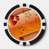 Jetons de poker avec motif abstrait orange (Recto)