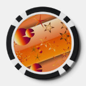 Jetons de poker avec motif abstrait orange (Verso)