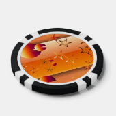 Jetons de poker avec motif abstrait orange (Simple)