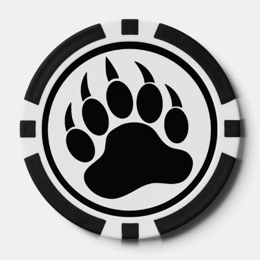 Jetons de poker Bear Paw noir et blanc (Recto)