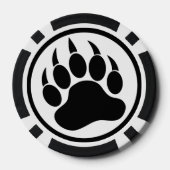 Jetons de poker Bear Paw noir et blanc (Verso)