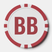 Jetons de poker Big Blind BB Texte Rouge Blanc Sim (Recto)