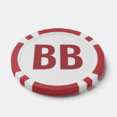 Jetons de poker Big Blind BB Texte Rouge Blanc Sim (Simple)