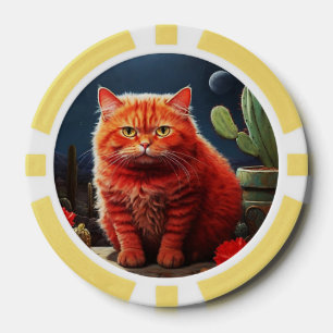 Jetons de Poker Chanceux pour les Amoureux de Chat