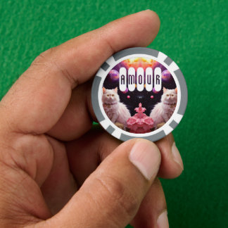 Jetons de Poker Chanceux pour les Amoureux de Chat
