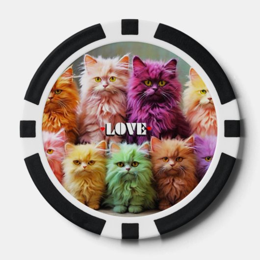 Jetons de Poker Chanceux pour les Amoureux de Chat (Recto)