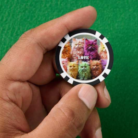 Jetons de Poker Chanceux pour les Amoureux de Chat (main)