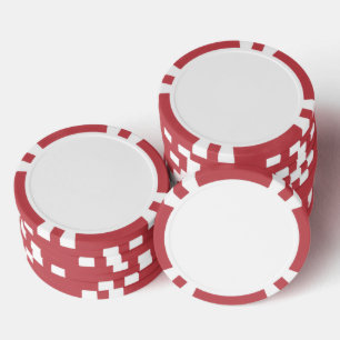 Jetons de poker composites, bord rayé rouge