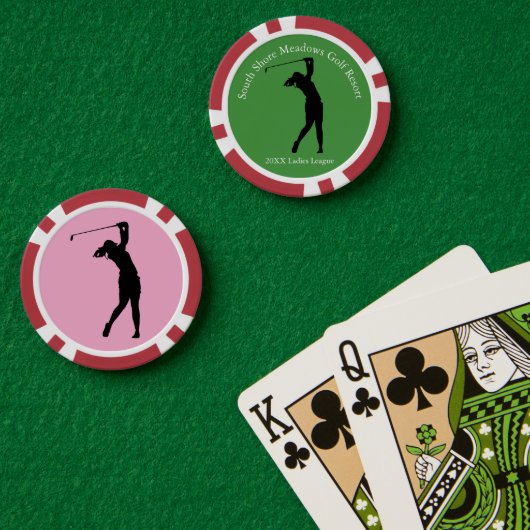 Jetons de poker de la ligue de golf féminin (Table de poker (double))
