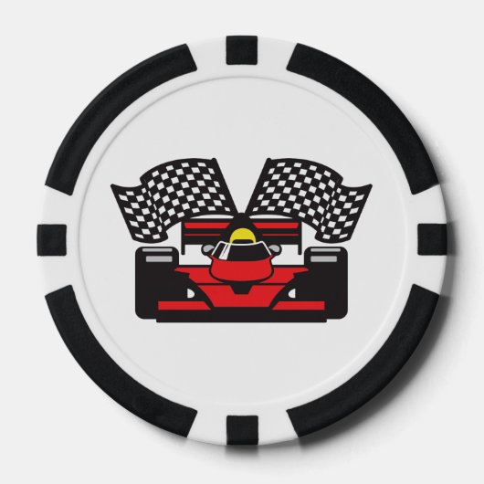 Jetons de poker Design Voiture de Course (Recto)
