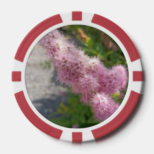 Jetons de poker floraux à fleurs d'Astilbe rose po