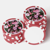 Jetons de poker floraux roses élégants (Empiler)