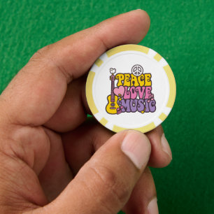 Jetons de poker Paix, Amour et Musique