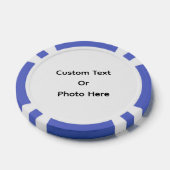 Jetons de poker personnalisés, bordure rayée bleue (Simple)