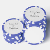 Jetons de poker personnalisés, bordure rayée bleue (Empiler)