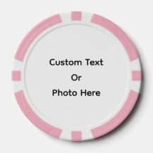 Jetons de poker personnalisés, bordure rayée rose