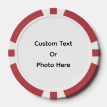 Jetons de poker personnalisés, bordure rayée rouge
