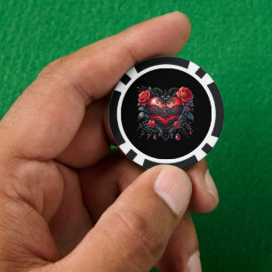 Jetons de poker pour la Saint-Valentin gothique