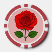 Jetons de poker Rose Rouge (Recto)