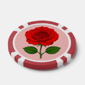 Jetons de poker Rose Rouge (Simple)