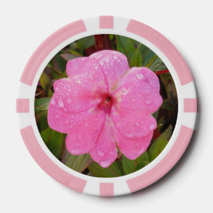 Jetons de poker roses de coutume de fleur