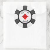 jetons de poker | Sticker rond classique Mariage V (Sac)