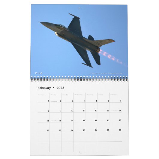 Jets de combat Calendrier USA (Feb 2026)