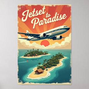 Jetset naar het Paradijs – Vintage 60s Tropische V Poster