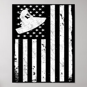 Jetski Amerikaanse vlag jetski Poster