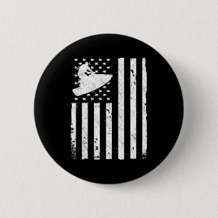 Jetski Amerikaanse vlag jetski  Ronde Button 5,7 Cm