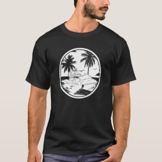 Jetski Palmboom Skiën Skiloper Jetski T-shirt