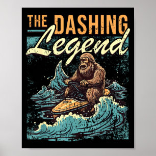 Jetskiën bigfoot watercraft rijder sasquatch jet poster