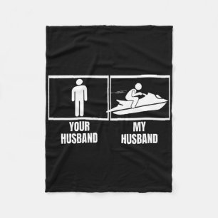 Jetskiën met je man mijn man vrouw Funny Jet Ski Fleece Deken