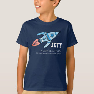 Jett-naam betekent blauw raketgrafisch gestel t-shirt