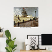Jetty of le Havre in bad weather van Claude Monet Poster (Thuiskantoor)