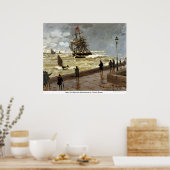 Jetty of le Havre in bad weather van Claude Monet Poster (Keuken)