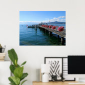 Jetty op het meer van Genève Poster (Thuiskantoor)