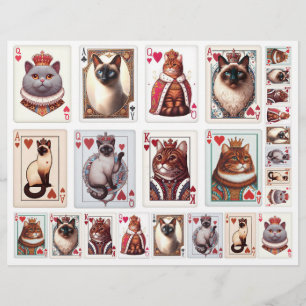 Jeu amusant de chats Jouer carte illustrations