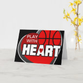 Jeu avec la carte de voeux de basket-ball de coeur (Fleur jaune)