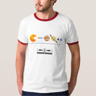 Jeu avec le T-shirt drôle de planètes