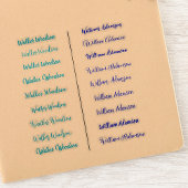 (Jeu bleu de 18) Stickers de nom simple transparen